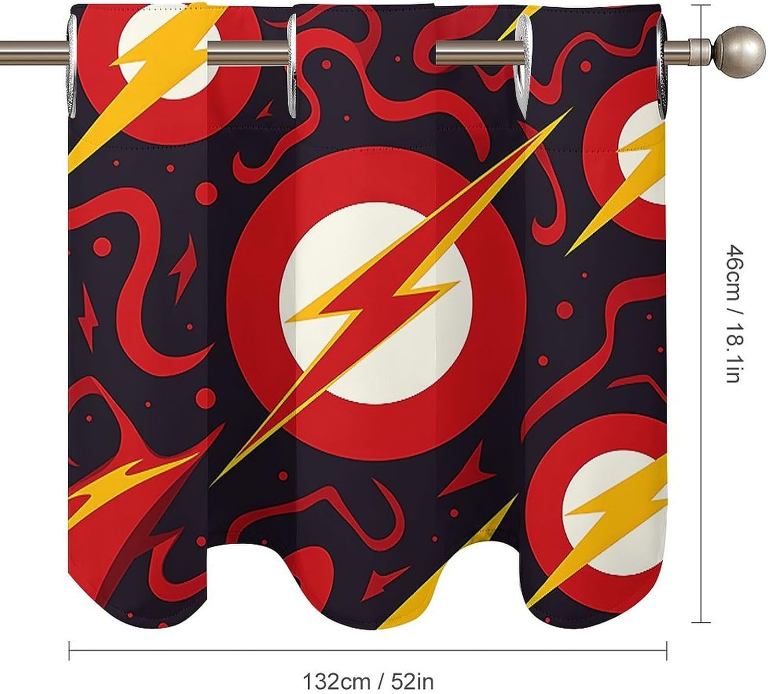 Red Glitter Pattern 2 Pack Valance Curtains Window Treatments. Adjustable Curtain with Rod Pocket.Cafe Curtains is Half Curtains for Privacy Decorative 52x18.1 Inch.