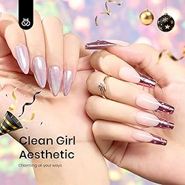 Beetles Chrome Nail Powder Gold Silver Mirror Effect 8 Colors Holographic Aurora Iridescent Pearlescent Manicure Nail Art Decoration Glitter Cromer Nail Powder for Nails 1g/Jar Gift for Women