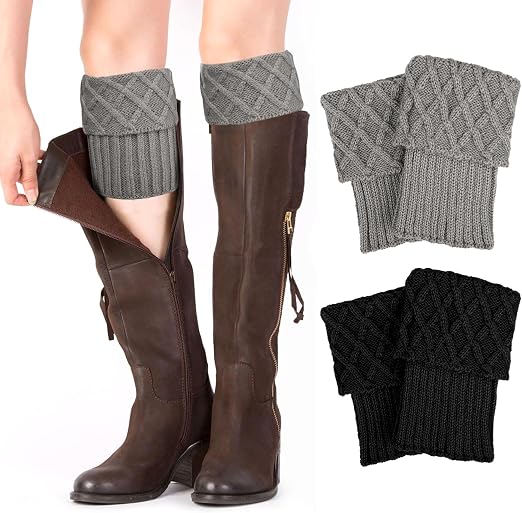 Guêtres Jambières Femme - 3 Paires - Tricotées Élastiques - Pour Bottes Et Chaussures