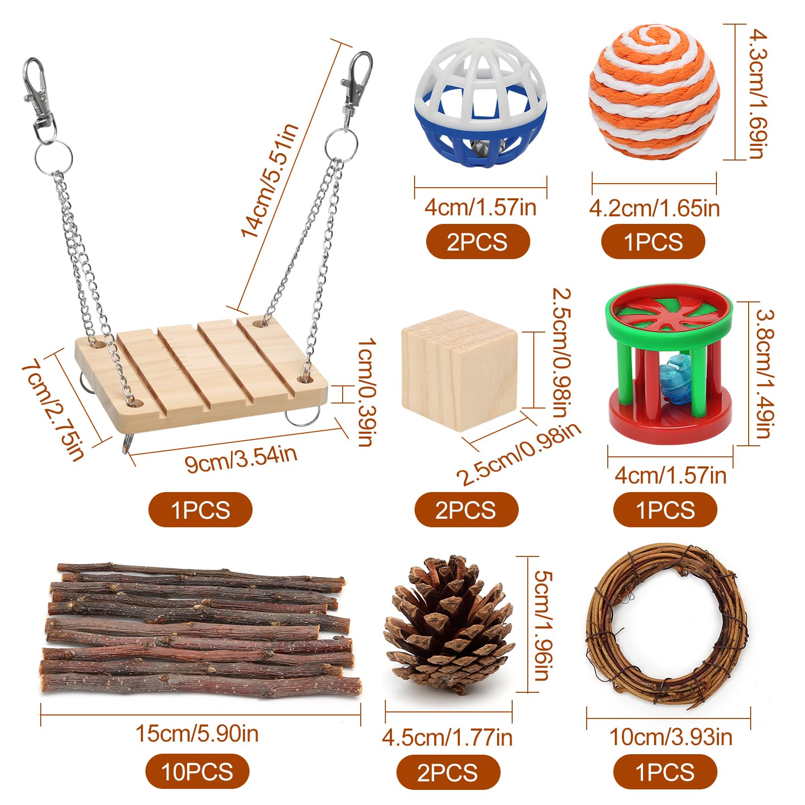 Juego de juguetes masticables para hámster, juguete sirio para romper el aburrimiento, accesorios de jaula, cuidado de los dientes, juguetes molares de animales pequeños, juguete de ratón, roedores