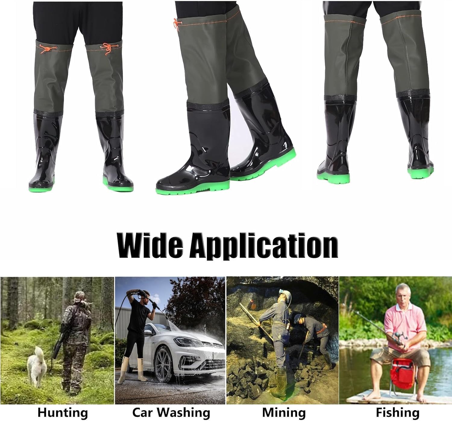 Wodery wędkarskie z PVC, wodoodporne i odporne na zużycie, buty wędkarskie i myśliwskie(7)