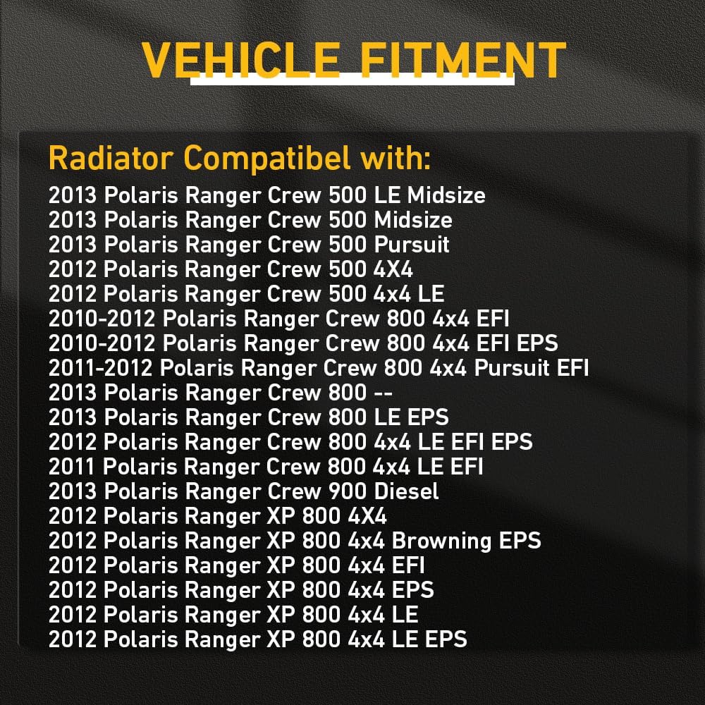 Radiator For 2010 2012 2013 Polaris Ranger 400 500 800 900, All Aluminum Radiator, OE1240528