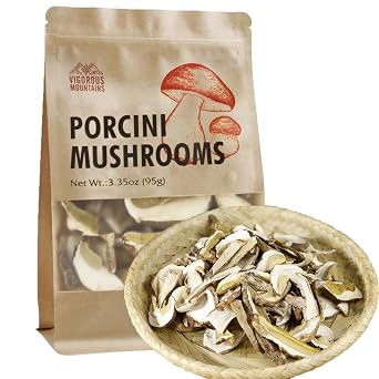 VIGOROUS MOUNTAINS Dried Porcini Mushrooms for Cooking 3.35Ounces