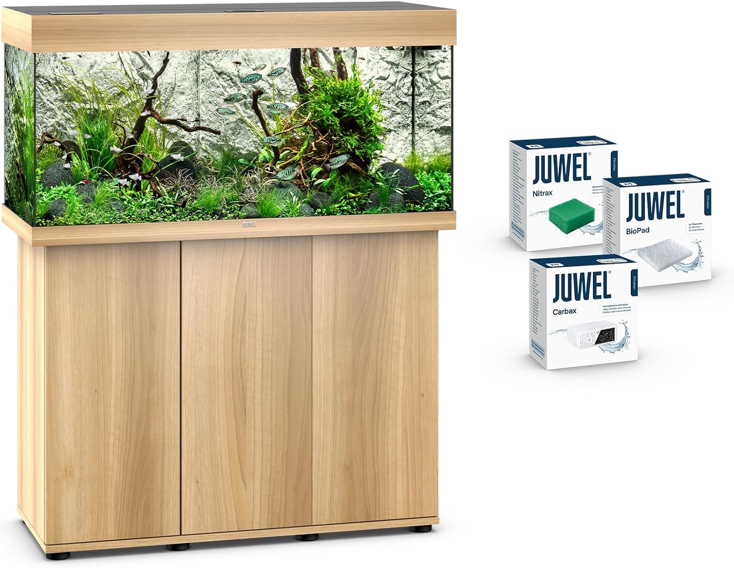 JUWEL Aquarium Rio 180 Kombination aus hellem Holz, Premium-Paket