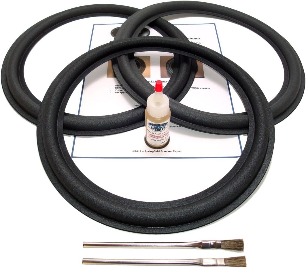 Springfield Speaker Foam Surround Repair Kit - 3 Subwoofer Kit - Compatible with JL Audio 12W0, 12W1, 12W4, 12W6, 720W, 730W, 750W, 760W