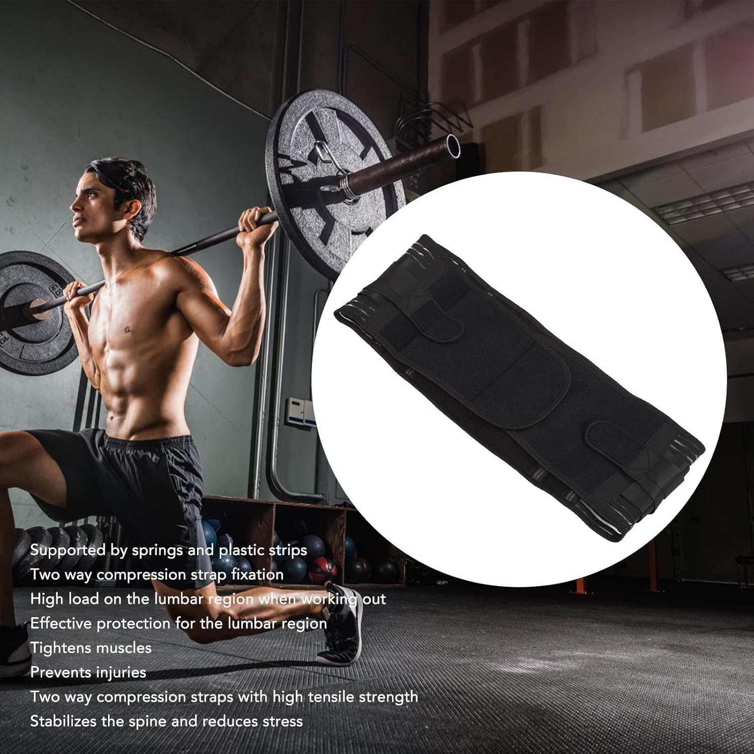 Brrnoo Lower Back Brace, Lumbar Support For Lower Back, Si Belt Breathable Lower Back Support Belt For Sciatica, Double Compression Belt for Weightlifting Squatting Fitness