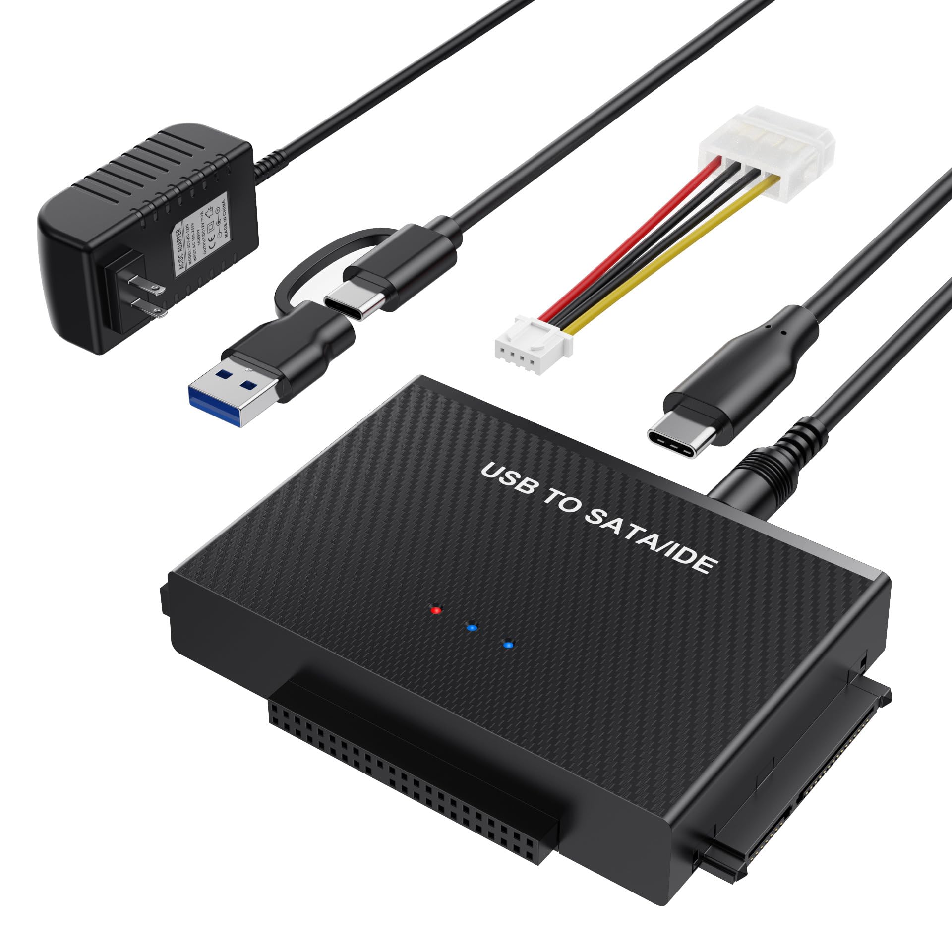 USB 3.0 to IDE and SATA Converter External Hard Drive Adapter Kit for Universal 2.5/3.5 HDD/SSD Hard Drive Disk, One Touch Backup Function and Restore Software, Included 12V/2A Power Adapter-image-41