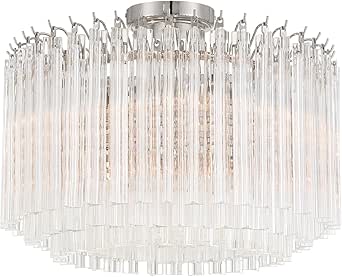 Crystorama Lofton 5 Light Polished Nickel Semi Flush Mount