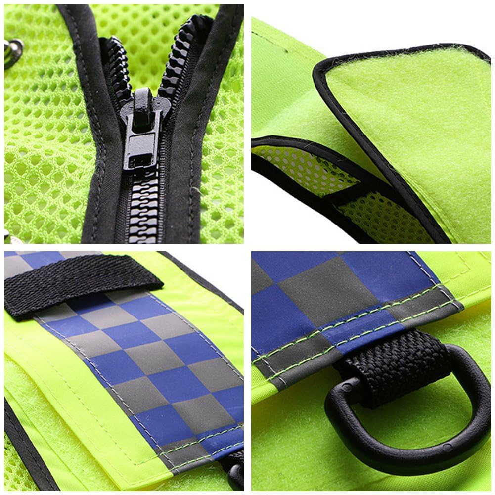 Chaleco Reflectante Multi-Bolsa Sitio De Construcción Chaleco De Protección De Seguridad Ropa Fluorescente En Cinta Oscura