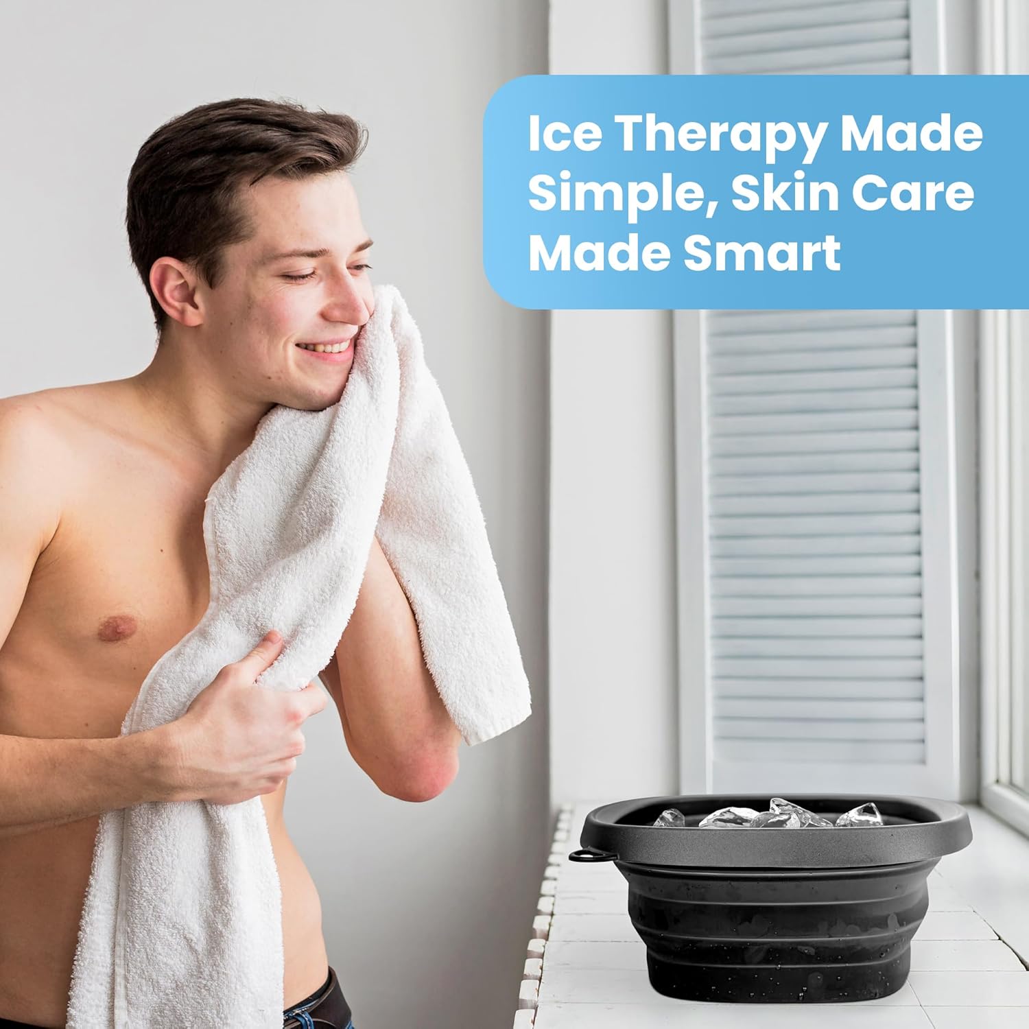 Face Bowl for Ice - Ice Face Plunge Bowl Collapsible, Silicone Facial Tub for Cold Water Therapy, Large Portable Ice Bath Basin for Skin Tightening, Puffiness Relief, Dunking and Rejuvenation, Unisex - Image 6