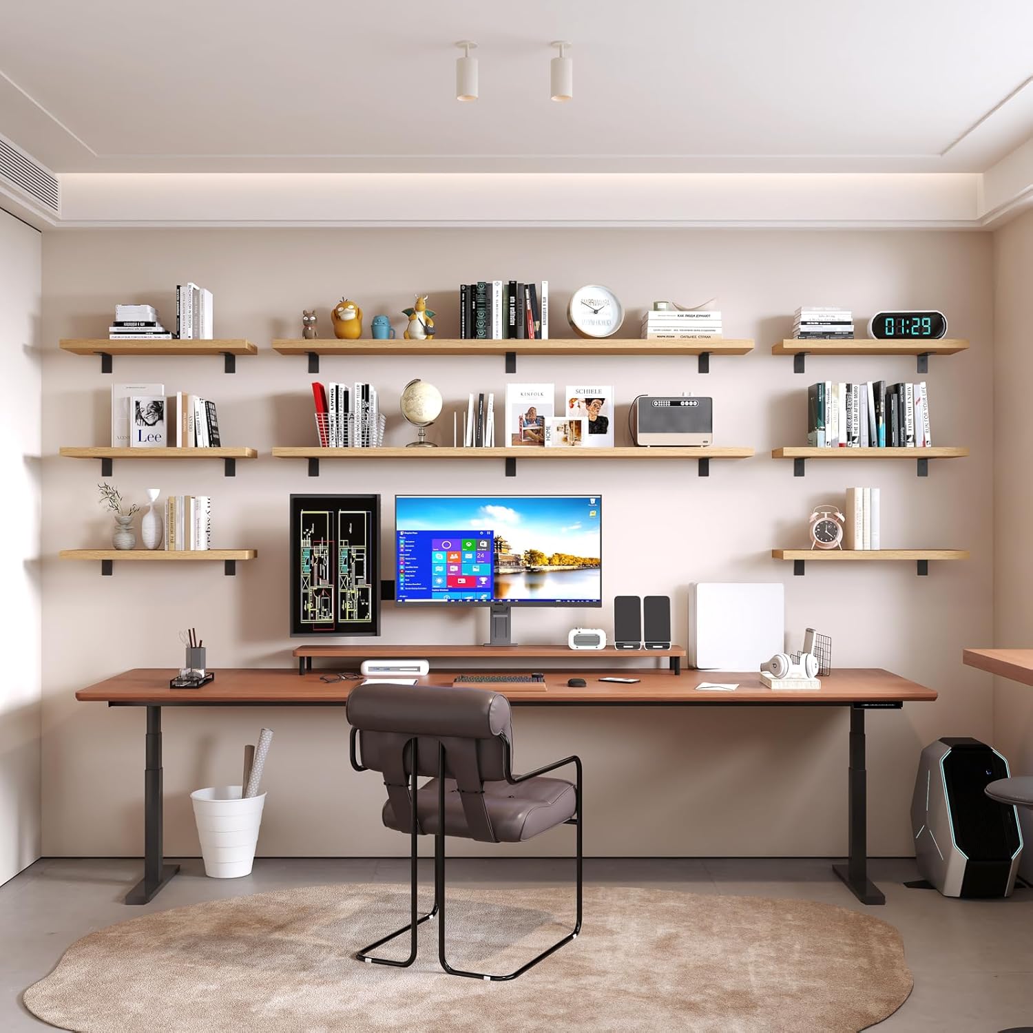 Iron Floating Shelf Brackets ,Black Hidden L ( L 6" x H 4" x W1.5 ),Heavy Duty Rustic Industrial Metal for Shelf Support DIY Decorative Mounting Hardware (8Pc )