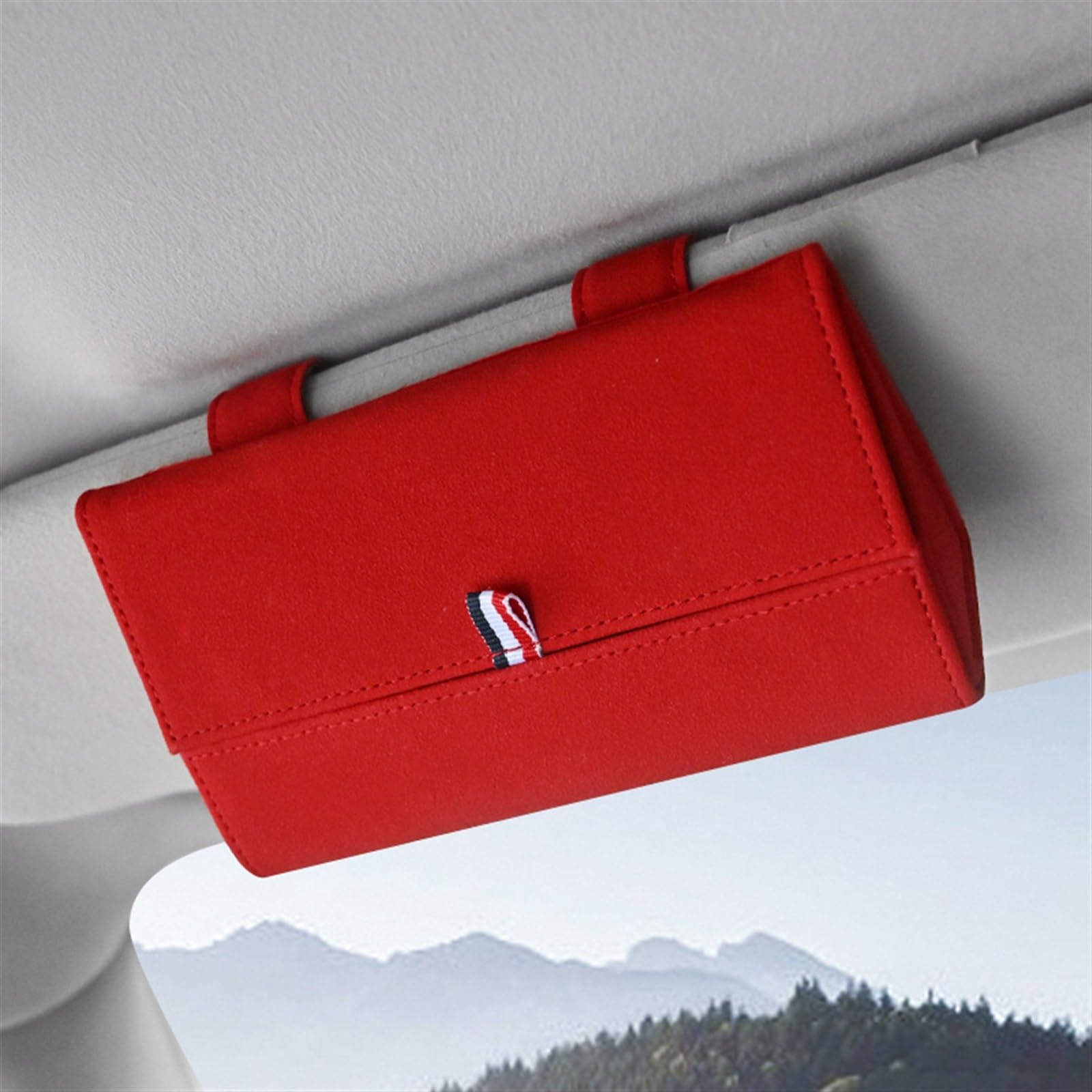 WITTSY Brillenetui Auto Brillenetui Universal Auto Sonnenblende Sonnenbrillenhalter Organizer Zubehör (Color : C)