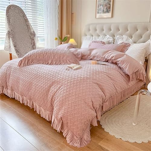 Miniatura 4 de LDTDO - Funda de almohada de terciopelo funda de edredón tamaño Queen King juego de ropa de cama de franela de lana de 4 piezas súper suave y cómoda