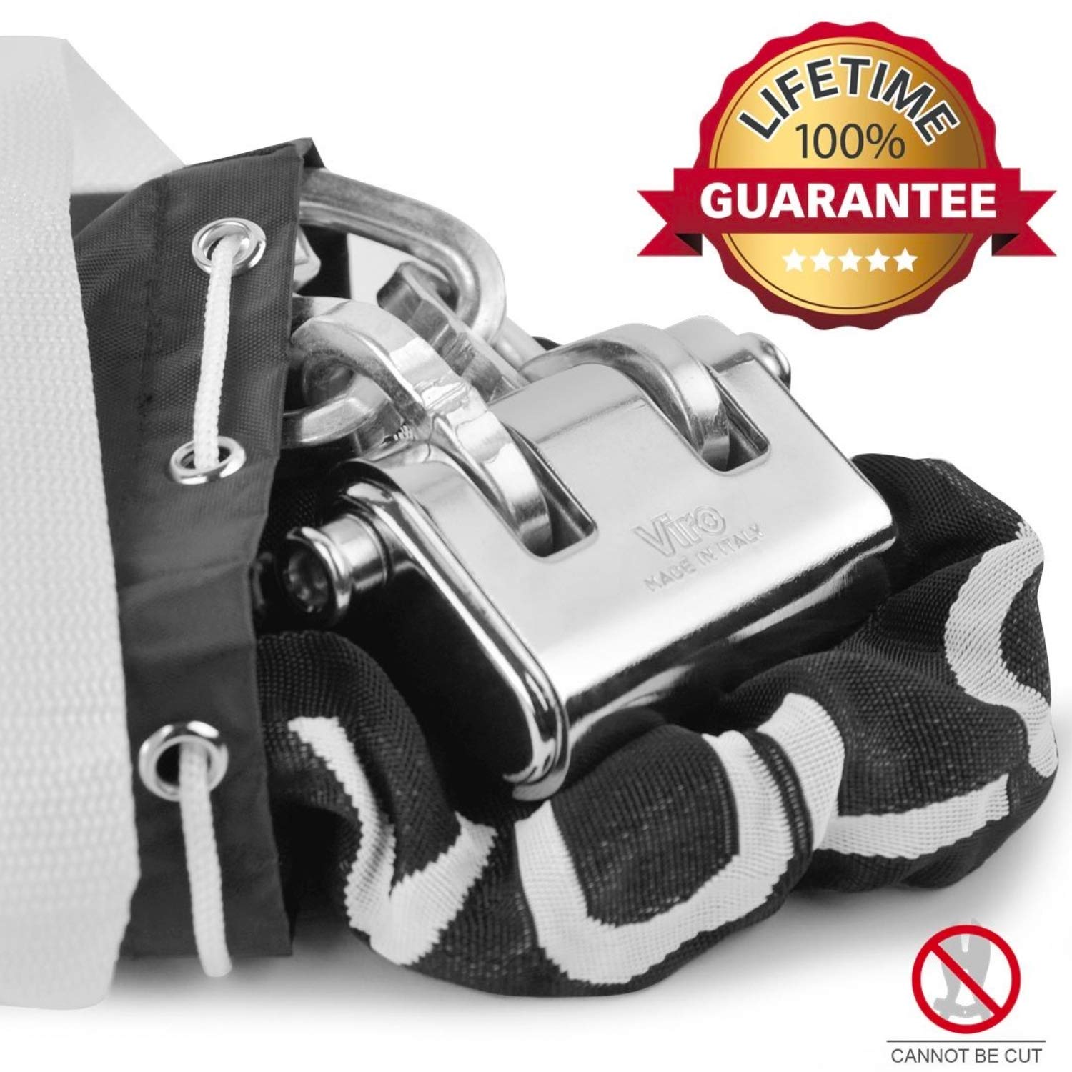 VULCAN Security Chain and Lock Kit Premium CaseHardened 3/8 Inch x