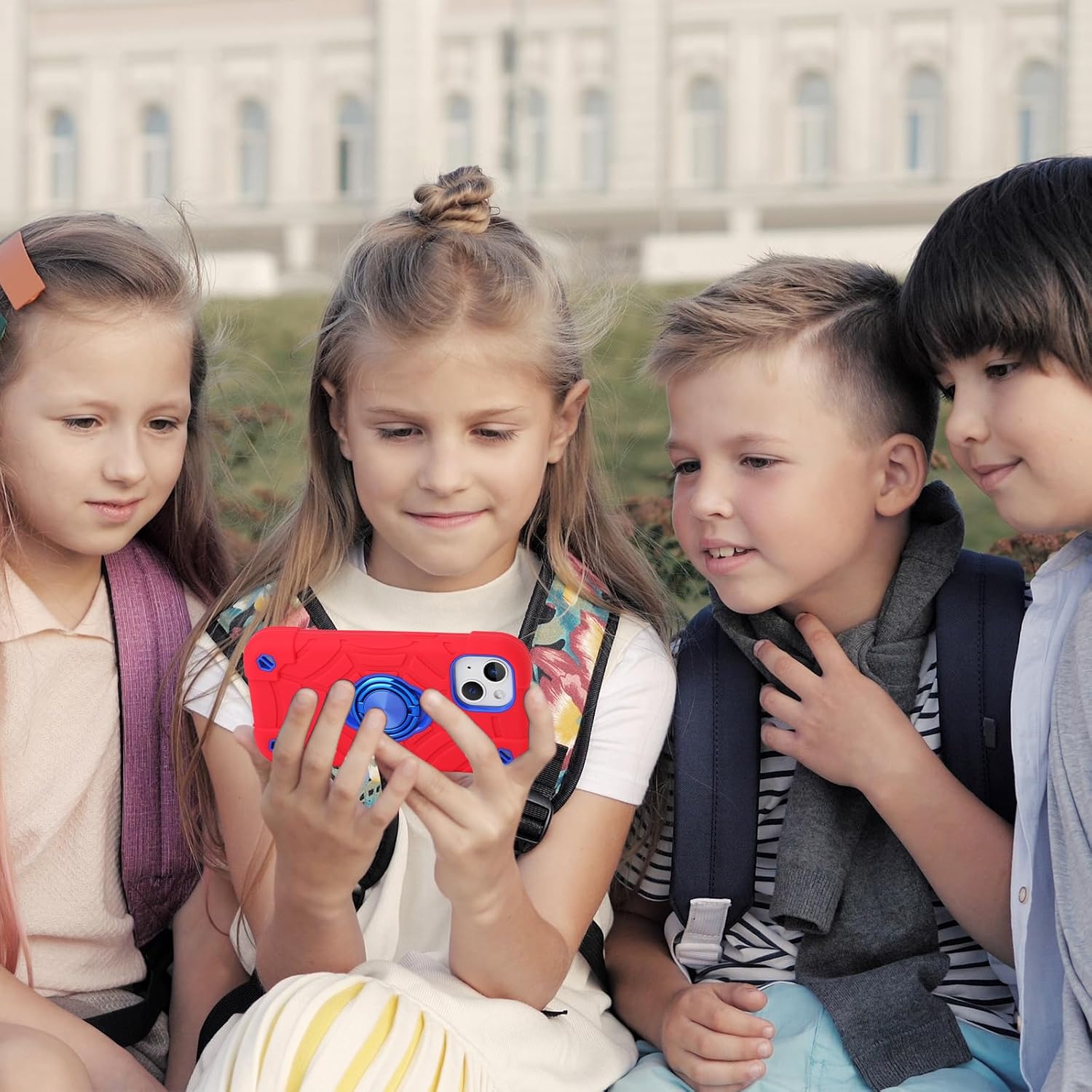 for iPhone 14 Case/iPhone 13 Case, with Kickstand (not Compatible with Plus Sized Models),Shockproof Hybrid Hard PC Soft Rubber Case for iPhone 14/13 6.1 inch (Red+Blue) - Image 8