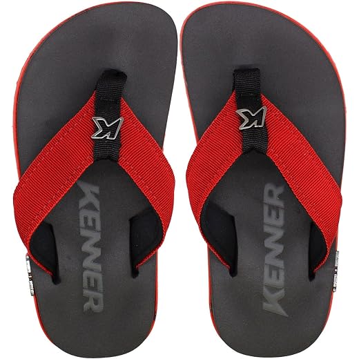Chinelo Infantil Kenner Kivah Kids TKS - Preto e Vermelho - 31/32