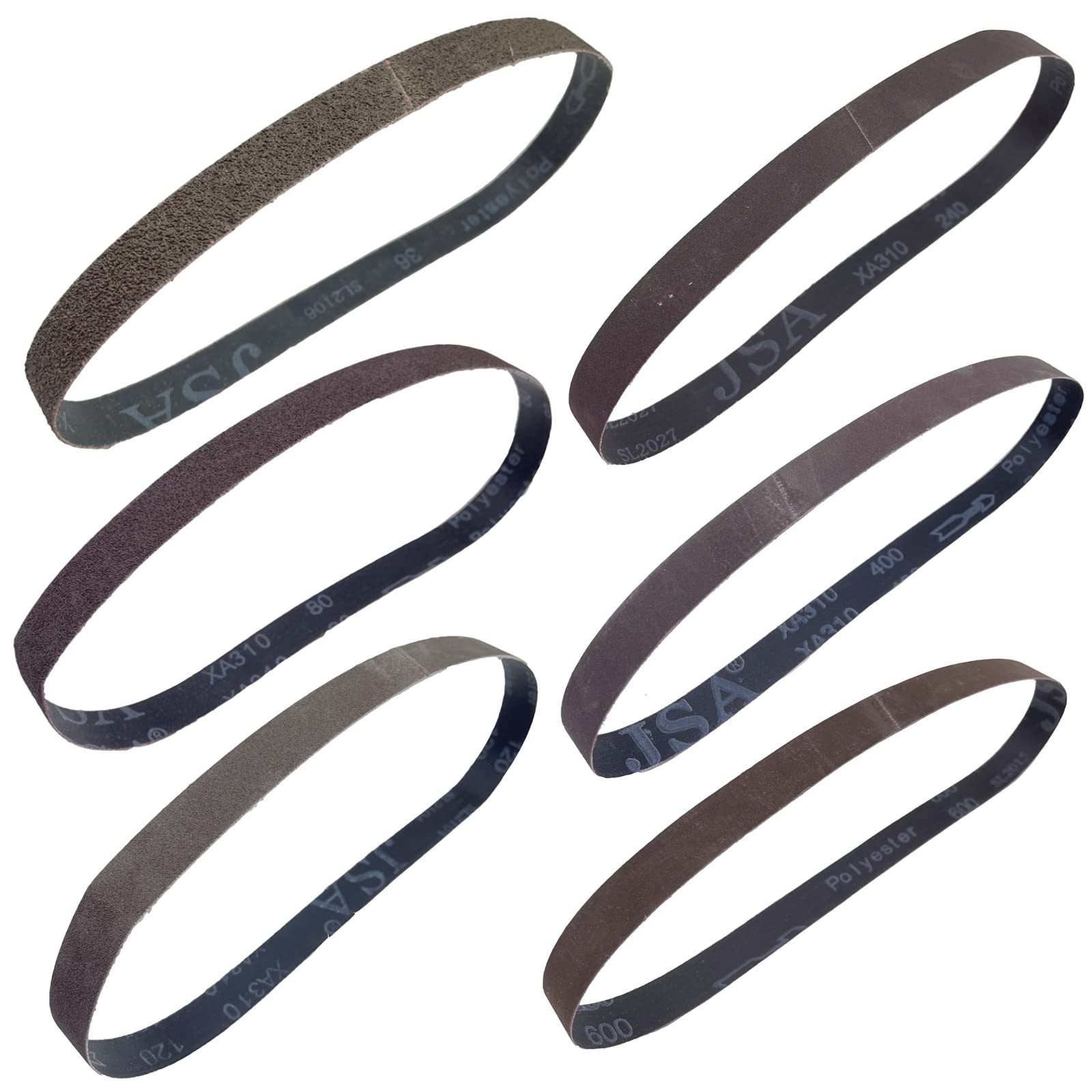 1x30 Sanding Belts for Knife Sharpening,1x30 Inch Sanding Belt for belt Sander - 3 PCS Each of 36 80 120 240 400 and 600 Grits Assortment,18 Pack