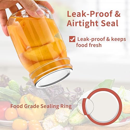 Miniatura 3 de Aliggbent 160 Pcs Tapas de Enlatado de Boca Regular 70MM Tapas Herméticas de Tipo Separable para Tarros Mason de Boca Regular, Tapas de Enlatado a