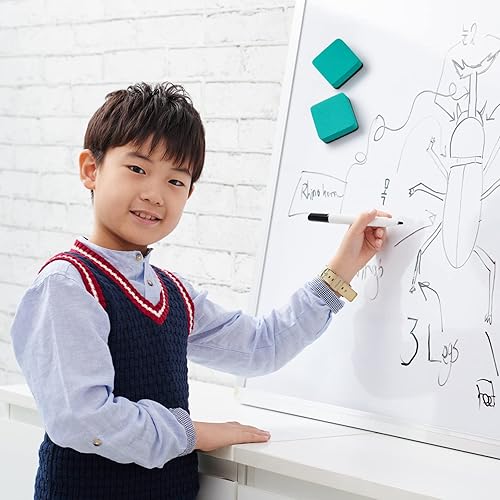 Miniatura 6 de Paquete de 24 borradores magnéticos para pizarra blanca, limpiadores para pizarra, para aula, hogar y oficina (cuadrado, verde)