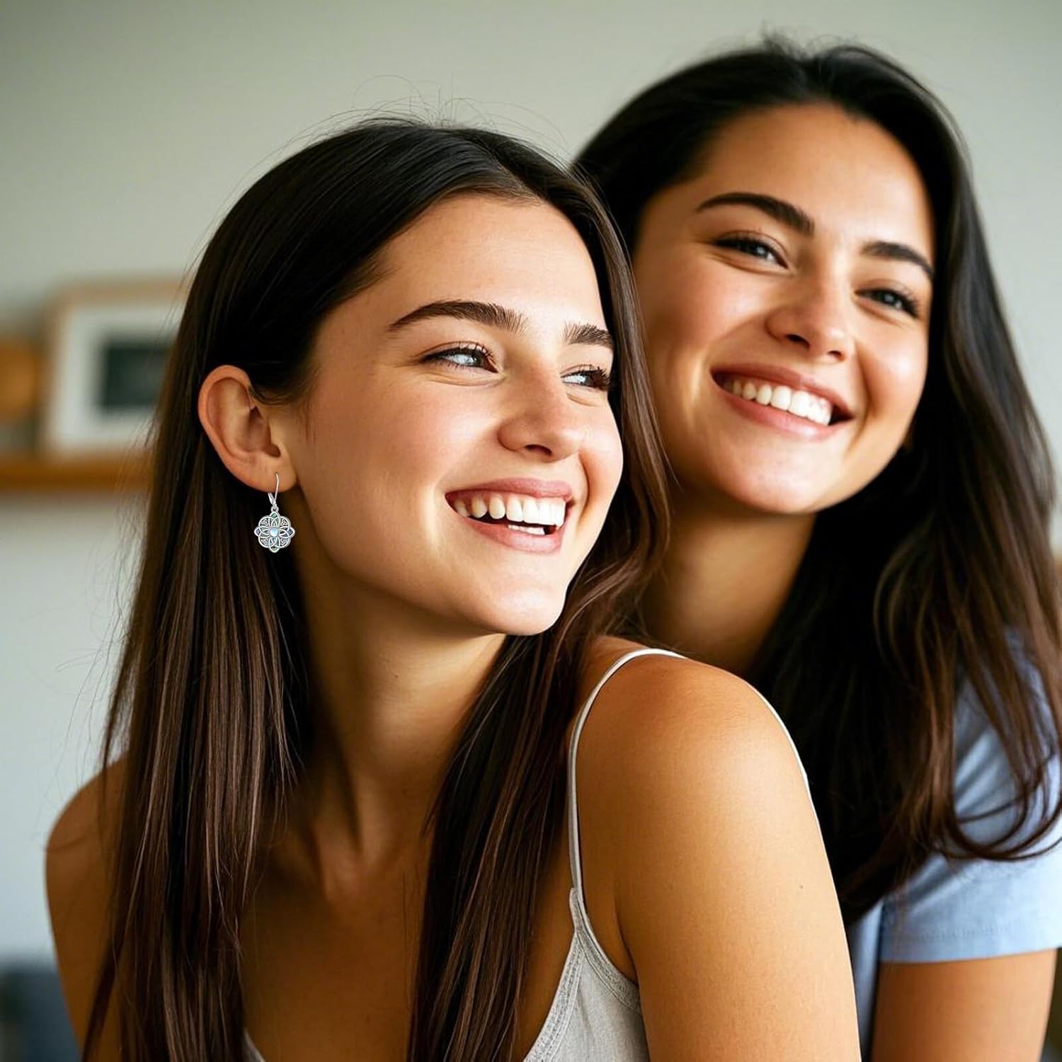 Witches Knot Earrings Sterling Silver Celtic Witches Knot Abalone Shell Dangle Earrings Moonstone Witch Jewelry Gifts for Women - Image 5