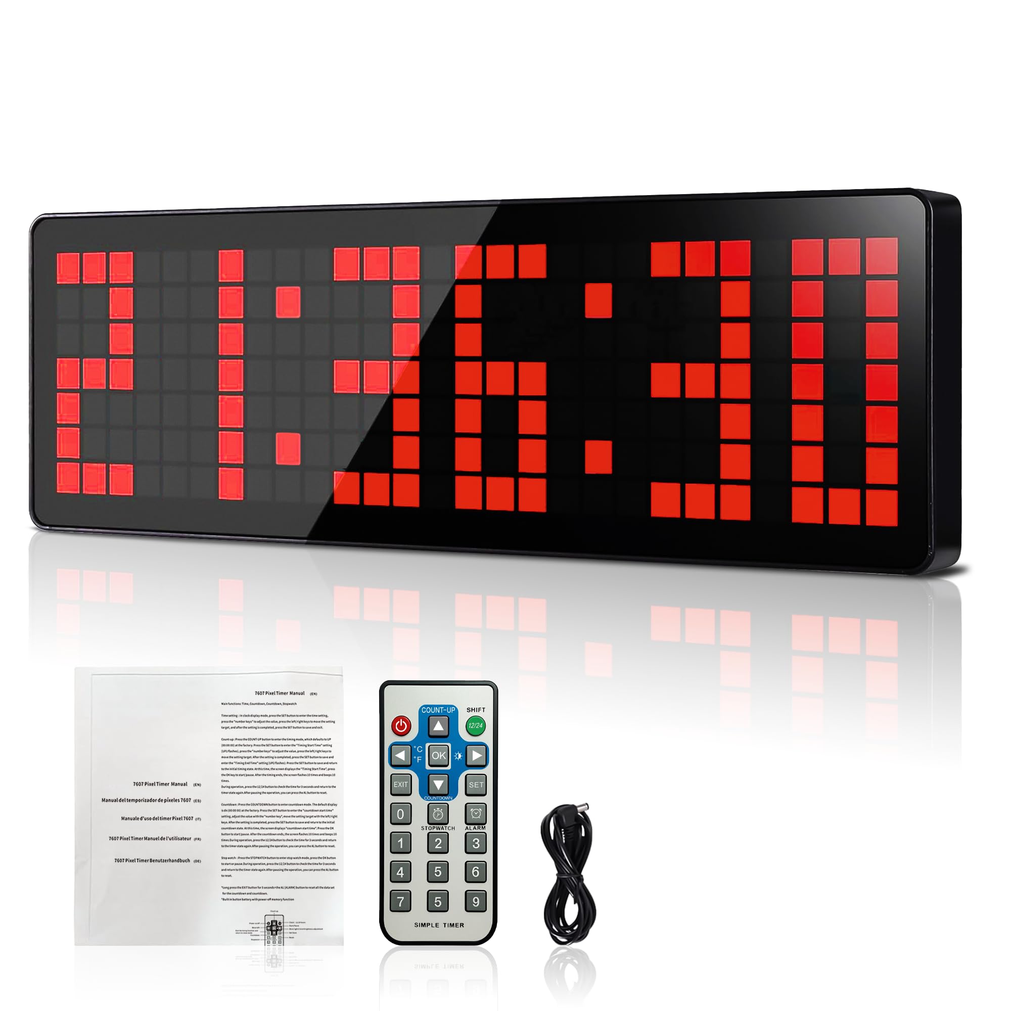 Timer da Palestra 13.2" LED Gym Timer Countdown Up Cronometro Luminosità Regolabile Telecomando