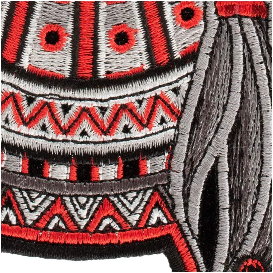 PatchStop Indian Warrior Woman Red Gray Iron On Patches for Clothing Jeans - 6.5x9.5in Large DIY Sew On Back Patch for Jackets Bags - Embroidered Decorative Native American Patches