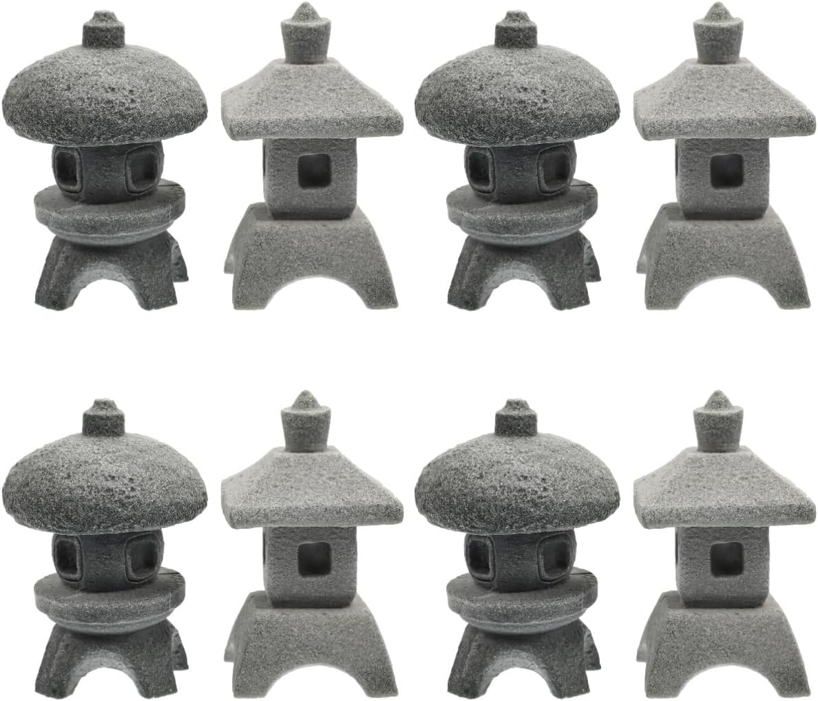 Happyyami 8 Pcs Miniature Pagoda Lantern Outdoor Flower Pot Table Top Decor Garden Figurine Plant Saucers for Outdoors Miniatures Outdoor Home Decor Mini Craft Sandstone Chic Stone Pavilion