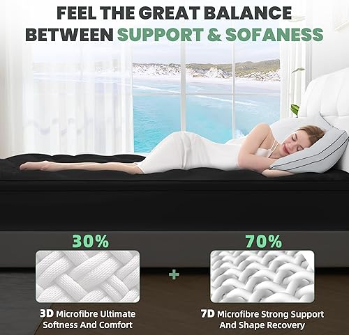 Miniatura 4 de BDEUS Cubrecolchón King extra grueso de 1450GSM, funda protectora de colchón suave de trébol de cuatro hojas con bolsillo profundo de 21 pulgadas