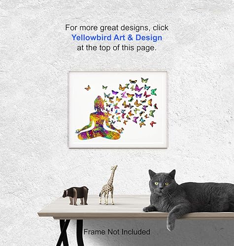 Miniatura 5 de Decoración de budismo zen, estatua de Buda con mariposas, arte de pared de yoga, regalos de meditación de la nueva era para mujeres, decoración de