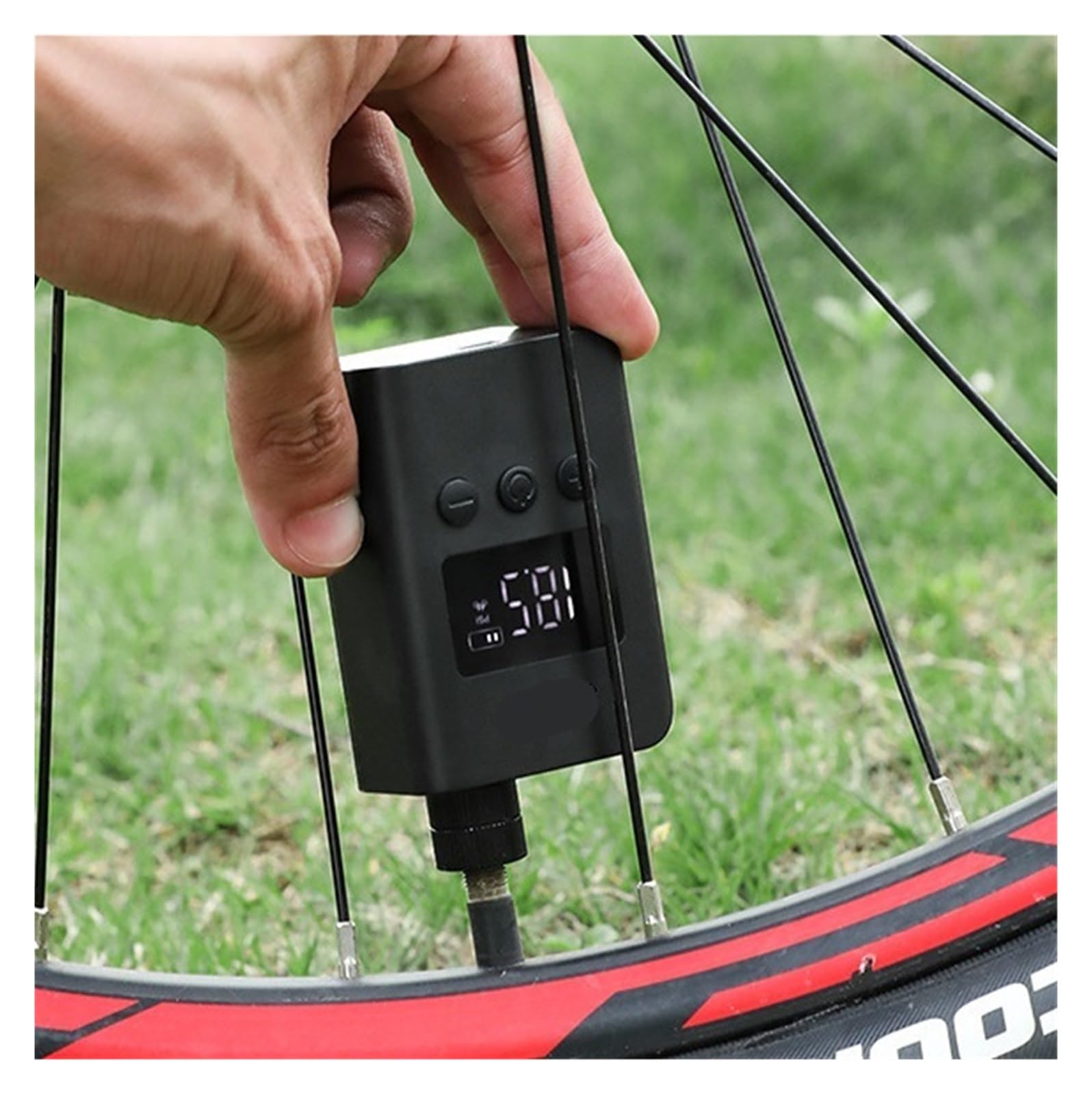 Bomba de Aire, 2Pcs Inflador Eléctrico Portátil para Neumáticos, Bomba | Pantalla Digital LED, Bici, Moto, Coche, Balón