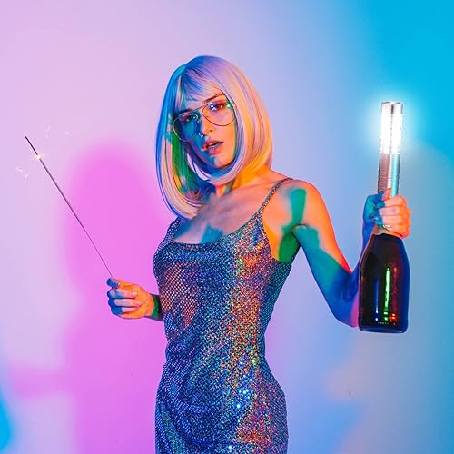 Miniatura 5 de 6 juegos de barra de luz LED estroboscópica recargable para botellas, luces LED de servicio reutilizables, botella de champán, cubierta de luz de