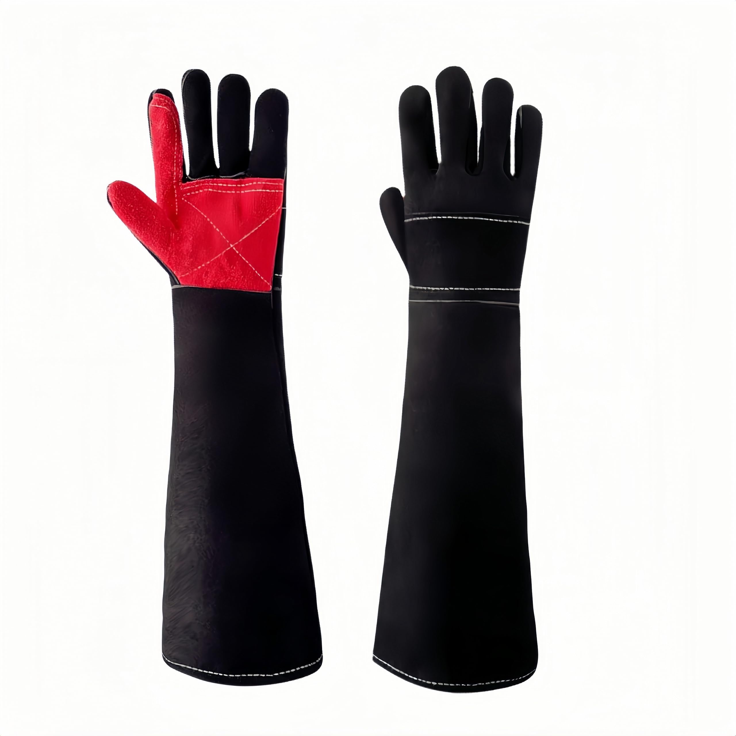 BLIRITEL Gants de soudeur à manches longues résistants à la chaleur en cuir résistant au feu pour Mig, Tig, Stick, forge, barbecue, cheminée, gants résistants aux morsures - Cadeaux pour hommes, papa