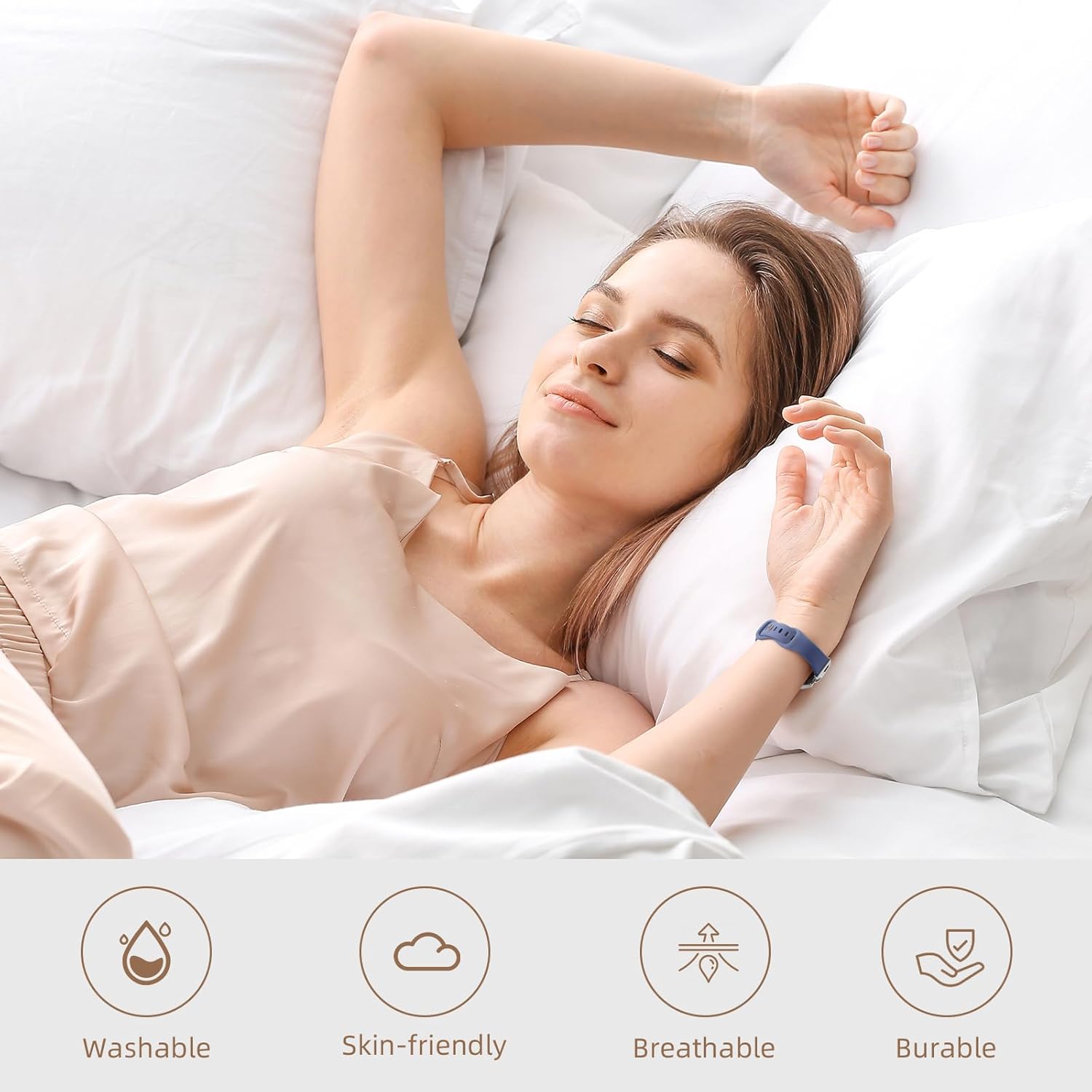 Getino Thin Bands Compatible with Samsung Galaxy Watch 7 Band 6 5 4 FE Active 2 40mm 44mm/Galaxy Watch 6 4 Classic/5 Pro, 20mm Watch Band Skinny Slin Silicone Sport Strap for Samsung Watch Bands Women - Image 4