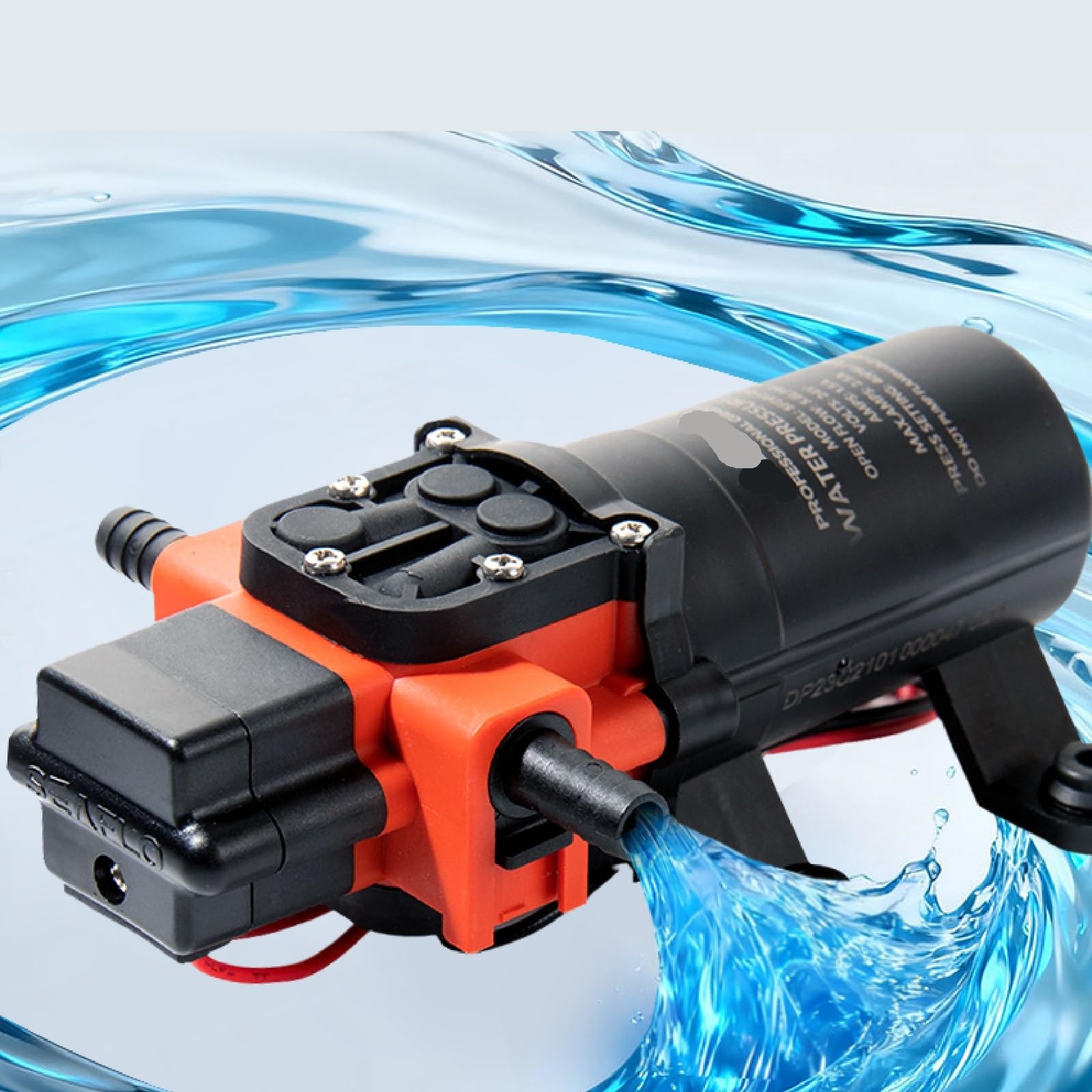 Pompe à eau à membrane 23C Series 5,6 LPM 12 V 24 V CC auto-amorçante avec interrupteur de pression (raccord 12 V DC-Barb-Fitting)