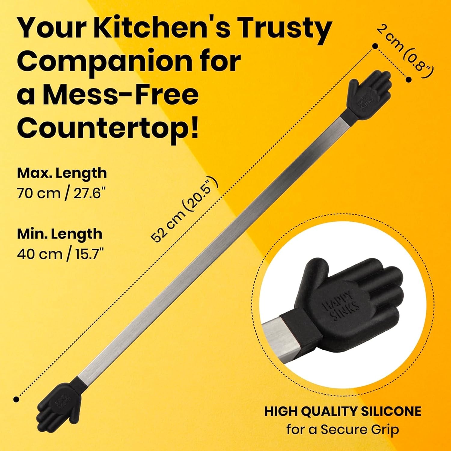 Wunderbar Over-Sink Dishcloth Rack - Silver, Carbon Steel - Compact Expandable Dish Rack - Cutting Board Holder - Sponge Holder & Dish Drainer