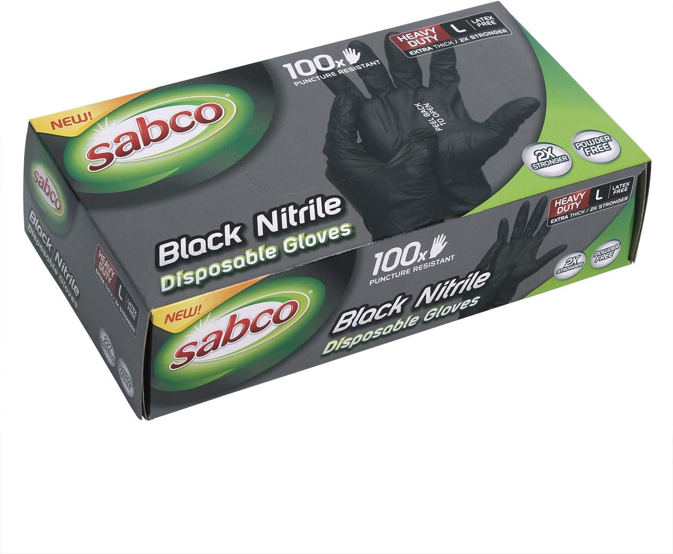Sabco Black Extra Protection Nitrile Gloves 100 Pack Large Amazon