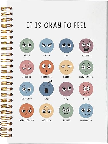 I Am Kind I Am Brave I Am Smart Rainbow - Cuaderno de espiral con forro inspirador de 8.3 x 5.5 pulgadas, tapa dura, con rayas universitarias,