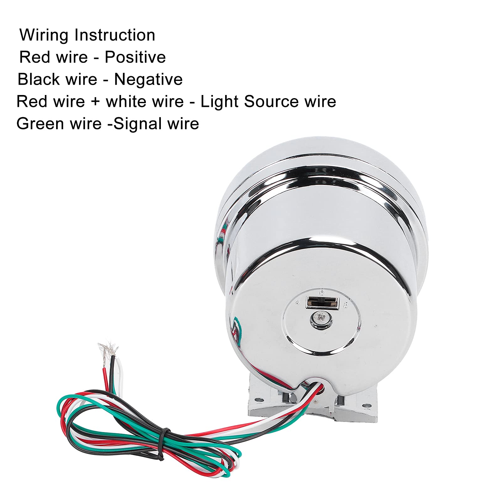 Fockety Drehzahlmesser, 3,75 Zoll, 12 V, 8000 U/min, 7 Farben, LED Schaltlicht, Universeller Tachometer für 4, 6, 8 Zylinder Gasmotoren