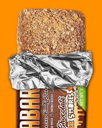 Anabar Protein Candy Bars, 20 Grams of Protein Candy, Tasty Bars, Candy Texture on Every Bar, Amazingly Delicious Macro Packed Candy Bar, (12 Bars, Milk Chocolate Campfire S'mores)