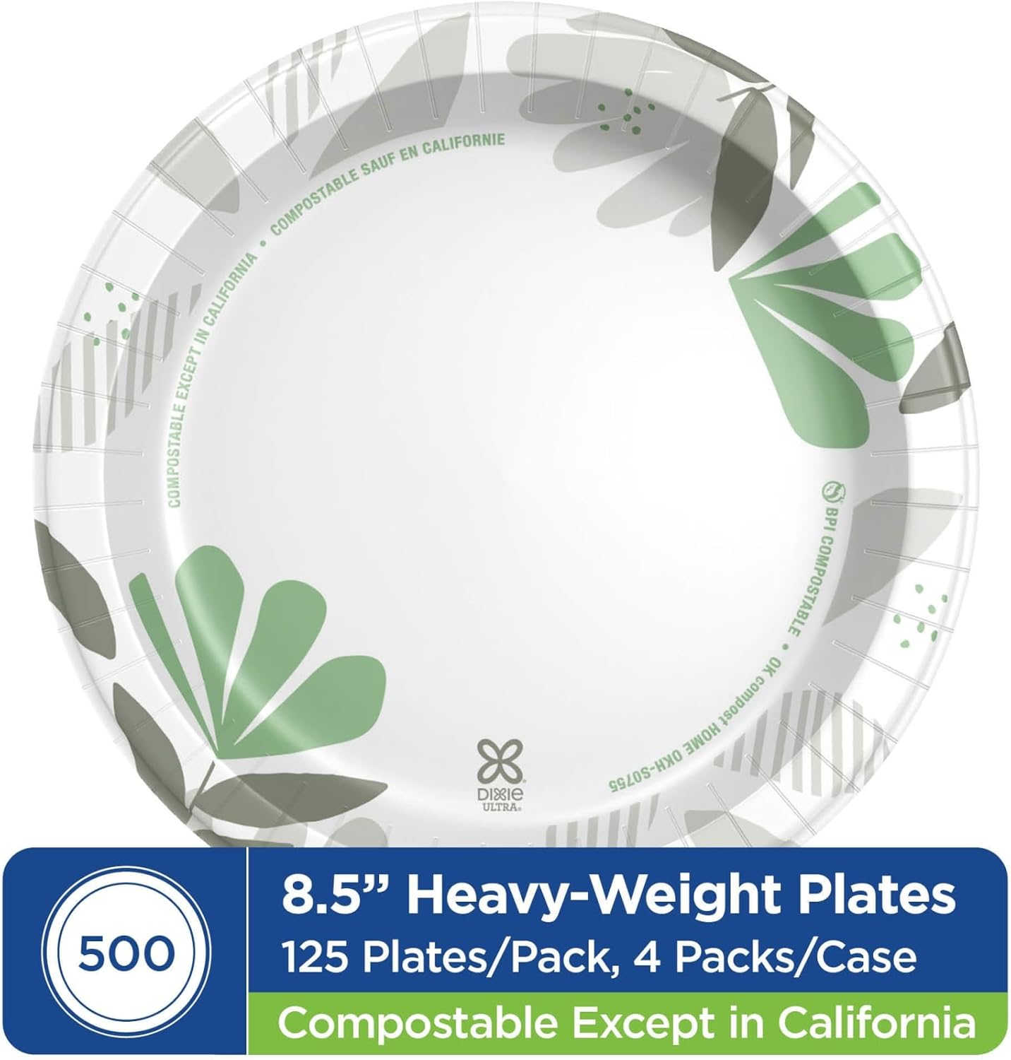 Pathways Soak Prooof Shield Heavyweight Paper Plates, 8 1/2", 125/Pack