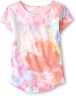 The Children's Place Girls Short Sleeve High-Low Hem Tee - Soft Cotton Blend Graphic Top for Play & Layering