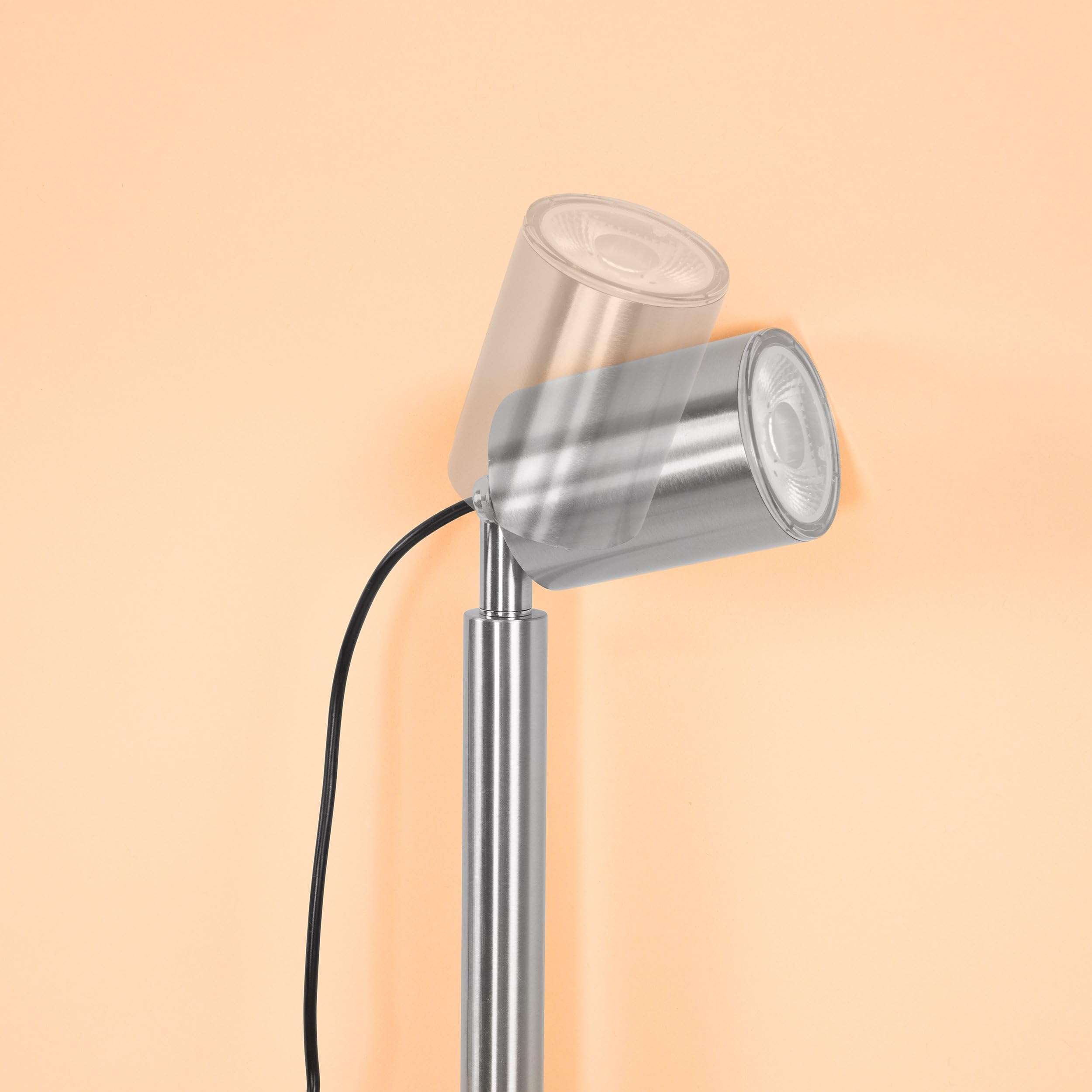 Esotec Premium Strahler PowerTrio, 3er-Set, Edelstahl, Duo Color 3000K 6000K, Solarmodul, Erdspieß, Akku, LED Spot Solarstrahler, Teichbeleuchtung, Spotlight, Metall, IP54, außen, wetterfest, 102705