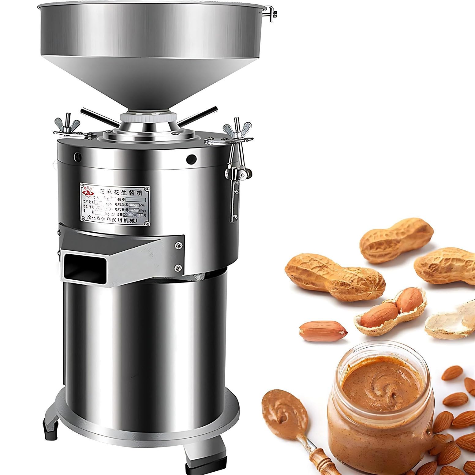 Smerigliatrice elettrica per burro di arachidi, spessore regolabile, uscita 15 kg/h, ideale per mandorle, anacardi, nocciole, elettrodomestici da cucina versatile