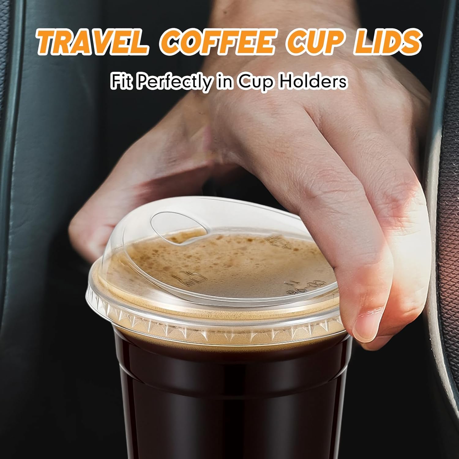 100 Count 98mm/3.86inch Strawless Sipper Lids, Clear PET Sip Lids for Plastic Cup Disposable Cover for Cold Brew, coffee, beer, cocktail, wine or Beverage Cups (Style 1)