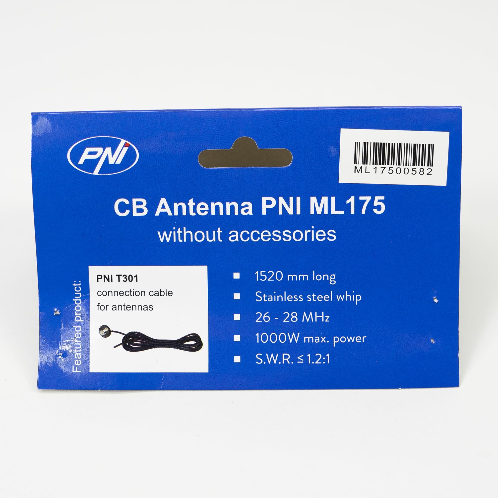 Antenne CB PNI ML175, Longueur 165 cm, 26-30 MHz, 1000 W, sans câble