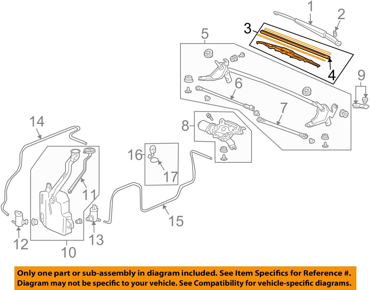Genuine Honda 76630-SCV-A01 Windshield Wiper Blade