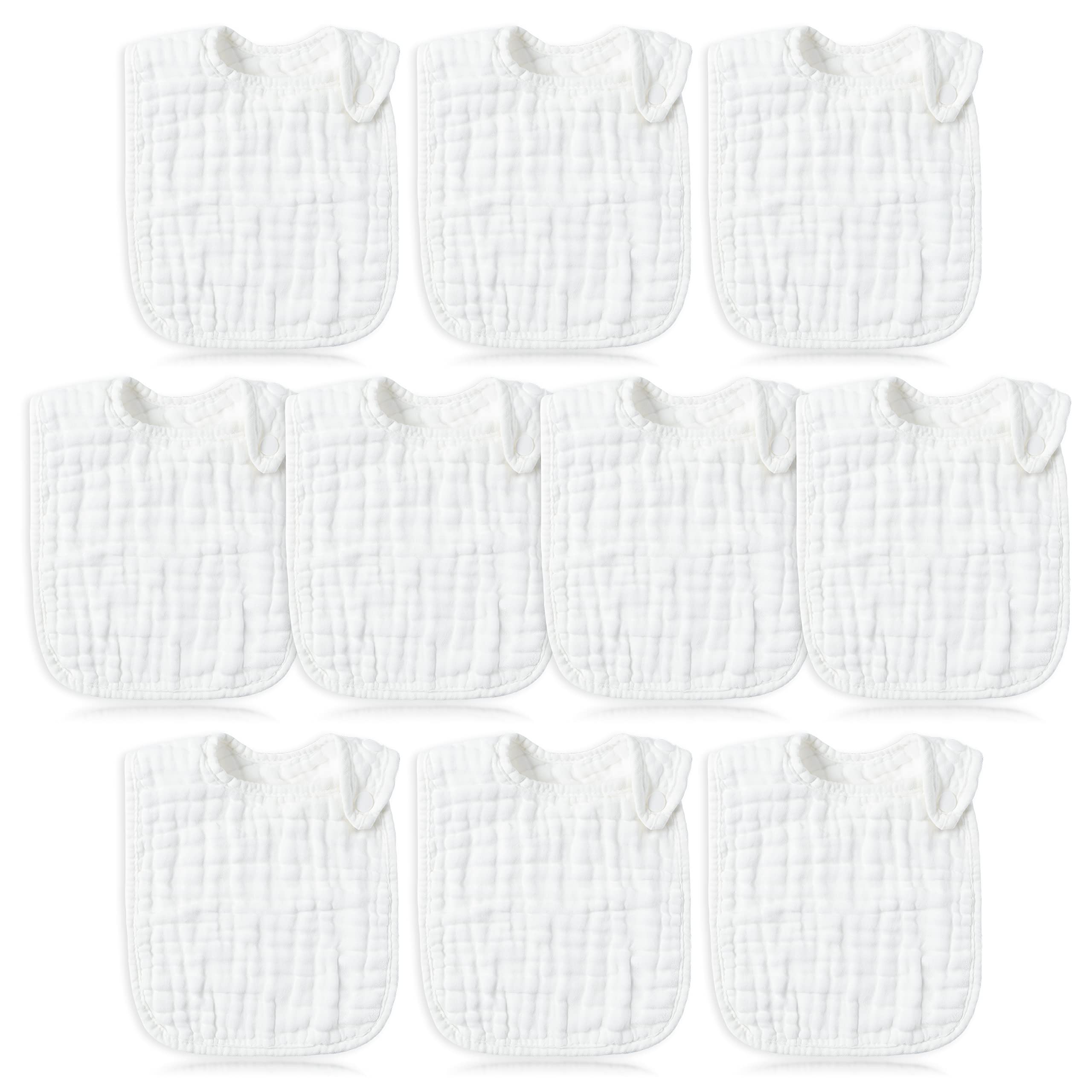 WATINC 10CS Bavoirs en coton absorbant pour bébé nouveau-né pour l'alimentation et la dentition - Bavoirs bandana pour garçons et filles - Bavoirs unisexes pour fête prénatale, cadeau d'anniversaire