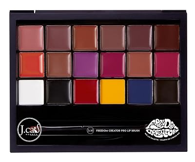 J.CAT BEAUTY Freedom Creator Lip Palette with 18 Versatile Shades for Personalized Lip Colours, Glossy Pigmented Shades for Soft and Bold Looks, Freedom First