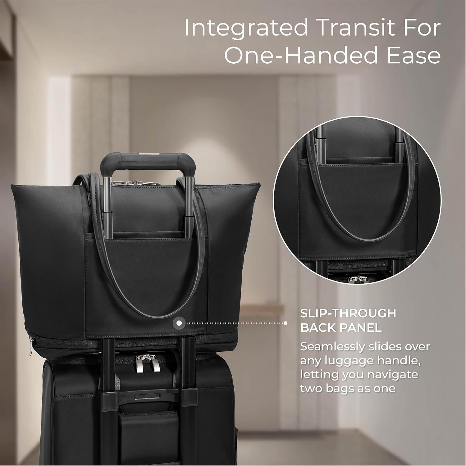 Briggs & Riley Expandable Tote Bag - Nylon Handbag with 4" Expansion, Smooth Zipper, Fits 13" Laptop - Rhapsody Collection - Image 5