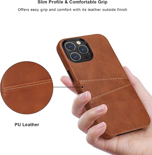 Miniatura 2 de TENDLIN Funda compatible con iPhone 13 Pro Max, diseño de cartera, funda de cuero de primera calidad con 2 ranuras para tarjetero, compatible con